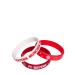 FC Bayern Munich children's bracelet set of 3 | Unisex | Red & white | Silicone | Nickel-free approx. 5 cm diameter