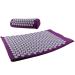 Ruluti 1 Set Massage Yogamatt nail bed for backrest neck pain relaxing muscles linder insomnia contains acupressure-pad pillow travel bag (purple)