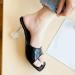 Buy XTZYGLFD Women s Summer Sandals - Leather High Heel Fish Mouth Casual Footwear - Solid Black - Size 7 UK - International Shipping Available - Buy Online on GoSupps.com