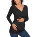Love2Mi Maternity Nursing Shirt - Short Sleeve V-Neck Breastfeeding T-Shirt (Black) - Size S - Buy Online on GoSupps.com