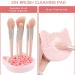 2 in 1 Cat-Shaped Makeup Brush Cleaner Mat & Organizer - Portable Pink Silicone Brush Washing Tool - Buy Online on GoSupps.com