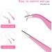 Ainiv 2Pcs Straight & Curved Lash Tweezers Kit - Stainless Steel Pointed Tweezers for Eyelash Extensions, DIY Crafts, Nail Art - Pink - Buy Online on GoSupps.com