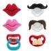 Gothrain 6 x baby pacifier funny lips soft silicone cute pacifier design with kiss lip funny pacifier for shooting props Christmas Halloween party