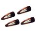 Parcelona French Mini Set of 4 Small Celluloid Acetate Snap Hair Clips No Slip Fashion Durable Styling Women Hair Accessories Girls Snap Hair Barrette  Made in France (Tortoise Shell Brown)
