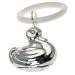 Silver jug children's ratta with bite ring duck l7cm silver silver platform in premium processing.Ready to give away with a chic gift packaging