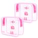 TSA Approved Clear Travel Toiletry Bag wih Zippers Carry-on Travel Accessories Quart Size Toiletries Cosmetic Pouch Makeup Bags for Men and Women (2pcs Pink) Pink Pack of 2 Pack of 2