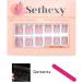 Sethexy Minimal French Short Square False Nails Collection - Nude Pink Glossy Fake Nails 24Pcs Full Cover Acrylic Stick on Nails - For Women and Girls - Buy Online on GoSupps.com