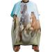 Horses in Dust Professional Hair Cutting Cape Apron Salon Haircut Barber Hairdressing with Snap Closure