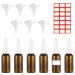 Omevett 6 Pcs Nasal Spray Bottle 30ML Empty Amber Glass Nasal Spray Bottles Refillable Fine Mist Sprayers Portable Nasal Spray Bottles Container with 6 Pcs Funnels and Labels for Saline Essential Oils