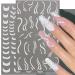 8 Leaves Glitter Nail Sticker - Self-Adhesive French Nail Art | 3D Heart Butterfly & Star Designs | Reflective White Nail Accessories for Women - Buy Online on GoSupps.com