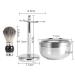 Syrisora Professional Men's Shaving Set - Badger Hair Brush Alloy Stand & Soap Bowl | Premium Grooming Essentials - Buy Online on GoSupps.com