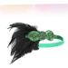 HAPINARY Feather Headdress Vintage Hairband Hair Band Headdress for Party Hairband Party Headdress Hijab 1920s Headband Dance Headpiece Turban Party Headwear Bride Accessories Prom One Size Green - Buy Online on GoSupps.com