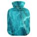 Green Marble Hot Water Bottle with Cover Hot Water Bottles for Pain Relief Water Heating Pad Feet and Bed Warmer for Women 2L