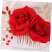 FRCOLOR Flower Hair Comb Wedding Floral Hair Clips Rhinestone Bridal Guirnaldas Para Flower Hair Clip Wedding Headband Bridal Hair Clip Red Bride Flower Headdress Rose Iron Wire - Buy Online on GoSupps.com