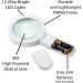 Pineapple LLC Magnifying Glass with Light  30X Handheld Large Magnifying Glass  Lighted Magnifier with 12 LED Lights for Reading  Macular Degeneration  Seniors  Gifts for Elderly  White - Buy Online on GoSupps.com