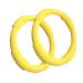 San Sero Teething Rings Set of 2 Pack - Soothe Gum Pain with Sensory Baby Teether Ring Pacifiers in Yellow | Teethers for Babies 0-12 Months | Chew Toys & Teething Toys for Newborns Baby Boys & Girls Pack of 2 (Yellow)