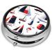 Cute Sailboat Graphics Portable Metal Pill Box | 3-Compartment Travel Pill Organizer with Hinged Design - Buy Online on GoSupps.com