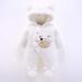 Puseky Newborn Baby Bear Snowsuit Winter Coat Hooded Romper | Unisex Fleece Jumpsuit 0-3 Months - White - Buy Online on GoSupps.com