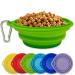 Silicon dog bowl including carabiner hooks ideal for 250ml for dogs and cats food trinkerapf drinknapf waterlipf Reisenapf (green)