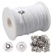 200 Feet Candle Wicks Roll, 24 PLYBraided Candle Wicks Natural Cotton Candle Wick Core Spool and 100 Pcs Metal Candle Wick Sustainer Tabs for Candle DIY Craft Candle Making Kit