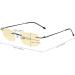 Eyekeper Blue Light Blocking Computer Reading Glasses - Flexible Borderless Design for Men & Women - Yellow Tinted 54mm Lens - BB60 Silver 3.5x - Buy Online on GoSupps.com