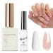 Gel Nail Polish Set for French Manicure French White Nude Jelly Gel Polish Set White Gel Liner Nail Polish Painted French Tips Soak off UV/LED Jelly Gel Nail Polish for Women DIY French Manicure