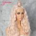 SAPPHIREWIGS 24 Long Rose Gold Blonde Curly Synthetic Lace Front Wig - Heat Resistant for Daily Makeup and Wedding Parties - Buy Online on GoSupps.com