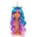 Gazechimp Women's Long Curly Wave Wig - Colorful Synthetic Hair with Silver Horn | International Shipping - Buy Online on GoSupps.com