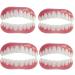 Mxrfactory dentures silicail natural tones of provisional upper jaws and lower jaws perfect smile teeth prosthesis quickly repair your tooth and smile unisex for bad teeth 4 pairs