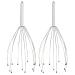 Pearl head spider Massage: 2 pack head-massage spider Head massager with a metal handle (massage spider massage devices massage chair)