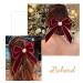 Bohend Large Red Hair Bow with Rhinestones - Velvet Party Hair Accessories for Women & Girls - Buy Online on GoSupps.com