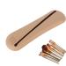 Silicone Makeup Brush Bag Dustproof Oblique Opening Large Capacity Silicone Makeup Brush Holder Brown Portable for Home Travel