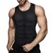 Mens Compression Shirt Slimming Body Shaper Vest Workout Tank Tops Abs Abdomen Undershirts XX-Large Black