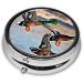 Shop Mallard Ducks Round Pill Box - 3 Compartment Mini Travel Organizer for Vitamins & Medications - Portable Decorative Pocket Purse Case - Buy Online on GoSupps.com