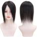 U-Part Silk Base Real Human Hair Topper Side Part Clip in Hairpiece Straight Seamless Wiglet Replacement for Women Hair Loss (Left Part 32cm Black) - Buy Online on GoSupps.com
