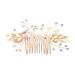 DOITOOL Hair Jewelry for Women Hair Accessories for Women Handmade Hair Combs Golden Hair Comb Tiara Crystal Headpiece Bridal Headwear Manual Headgear Rhinestone Bride
