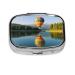 Hot Balloon Above The Calm Lake Printed Square Pill Box Portable Travelling Pill Box Medicine Organiser