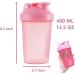 Seezi Protein Shaker Bottle 400ml - Leakproof & BPA Free | 2-Pack White & Pink | Perfect for Supplement Shakes & Creamy Protein Mixes - Buy Online on GoSupps.com