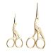 Acronde 2PCS Vintage Stork Shape Sewing Scissors Stainless Steel Tailor Scissors Sharp Sewing Shears for Embroidery, Sewing, Craft, Art Work & Everyday Use (Gold)