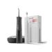 Zahnheld super set electrical sound toothbrush Gero + oral shower Aquadent |including brush head & travel case |Effective tooth cleaning + interdental cleaning black and white