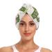 Green Cactus and Pink Flowers Hair Towel 2 Pack Super Absorbent Hair Drying Towel Quick Dry Hair Turbans Head Towel with Button Twisty Wrap for Women Girls