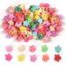 Mini Hair Claw Clips for Girls  50 Pcs Cute Flower Hair Claw with Box  Plastic Non-Slip Small Jaw Clips for Girls Baby Toddler Kids (Colorful)