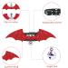 Adjustable Leather Cat Collar with Bell and Bat Wing Design - Silver Black - 8-10.4 Inches - Buy Online on GoSupps.com