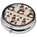 Buy Six Little Pandas Portable Metal Pill Box | Round Mini 3-Compartment Design for Travel & Small Pills - Buy Online on GoSupps.com