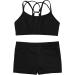 CHICTRY Girls' 2 Piece Activewear Set - Strappy Sport Bra & Booty Short for Dance & Gymnastics, Black 11-12 Years - Buy Online on GoSupps.com