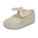 Baby Girls Pram Shoes Bow Button Up Soft Sole Made in Britain 3 UK Child Ivory