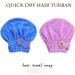 Haomye Microfiber Hair Drying Towel Set with Bow-Knot Shower Cap - Quick Dry Hair Turban for Women and Girls - 2Pcs (Blue & Purple) - Buy Online on GoSupps.com