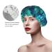 Tropical Palm Leaves Shower Cap - Reusable Waterproof Hair Cap with PEVA Lining - Buy Online on GoSupps.com