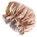 Solid Color Silky Satin Bonnet Cap Bonnets for Women Silky Bonnet for Curly Hair Women Hair Wrap for Sleeping Double Layers Khaki