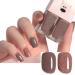 Nail Polish Set Quick Dry Nail Polish Long Lasting Nail Varnish 2 in 1 Nude & Brown Neutral Nail Polish set Non-sticky Natural No Need Cure Nail Polish DIY Nail Art Manicure at Home